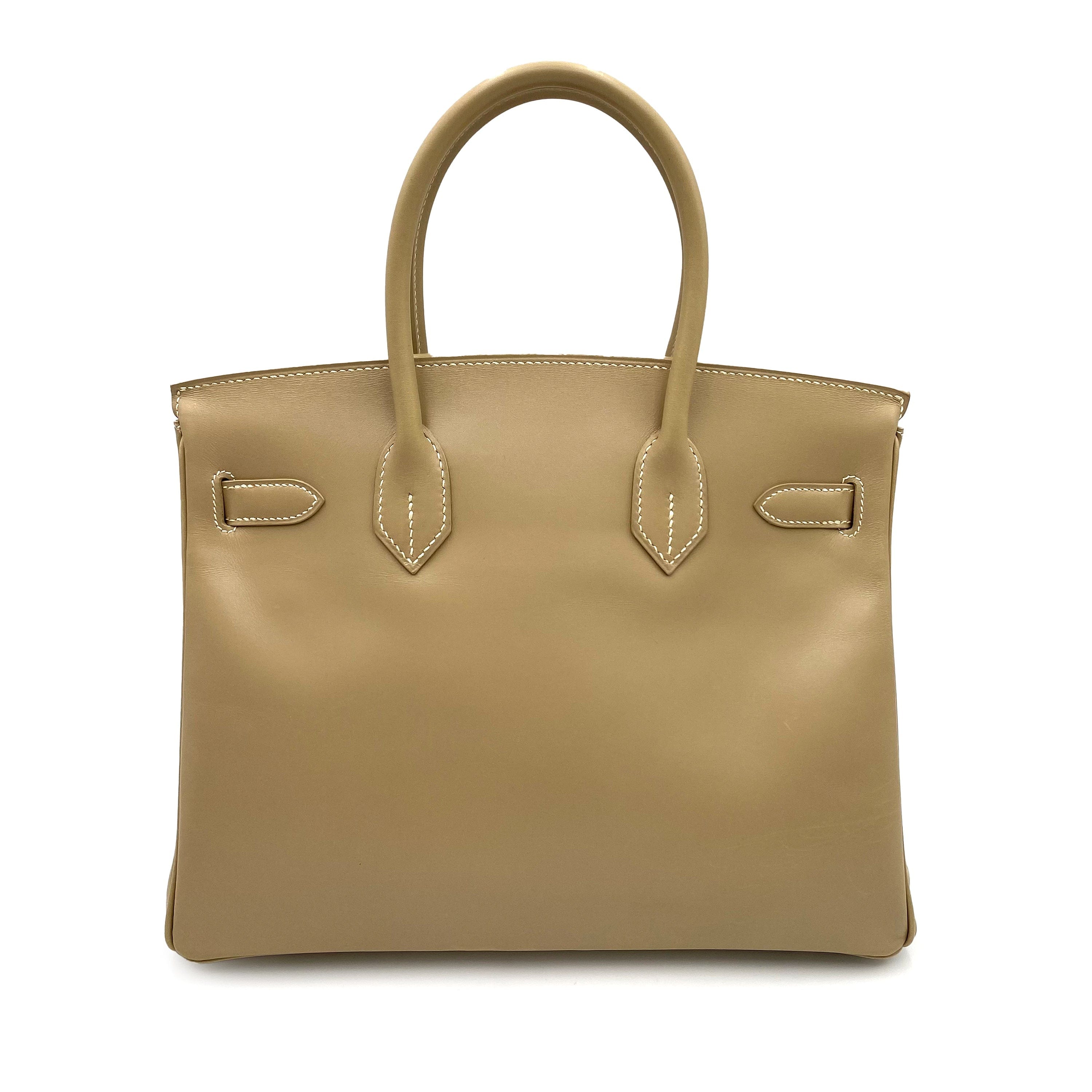 HERMES BIRKIN 30 BEIGE TYPE BOXCALF HAND BAG □G SHW 90232423