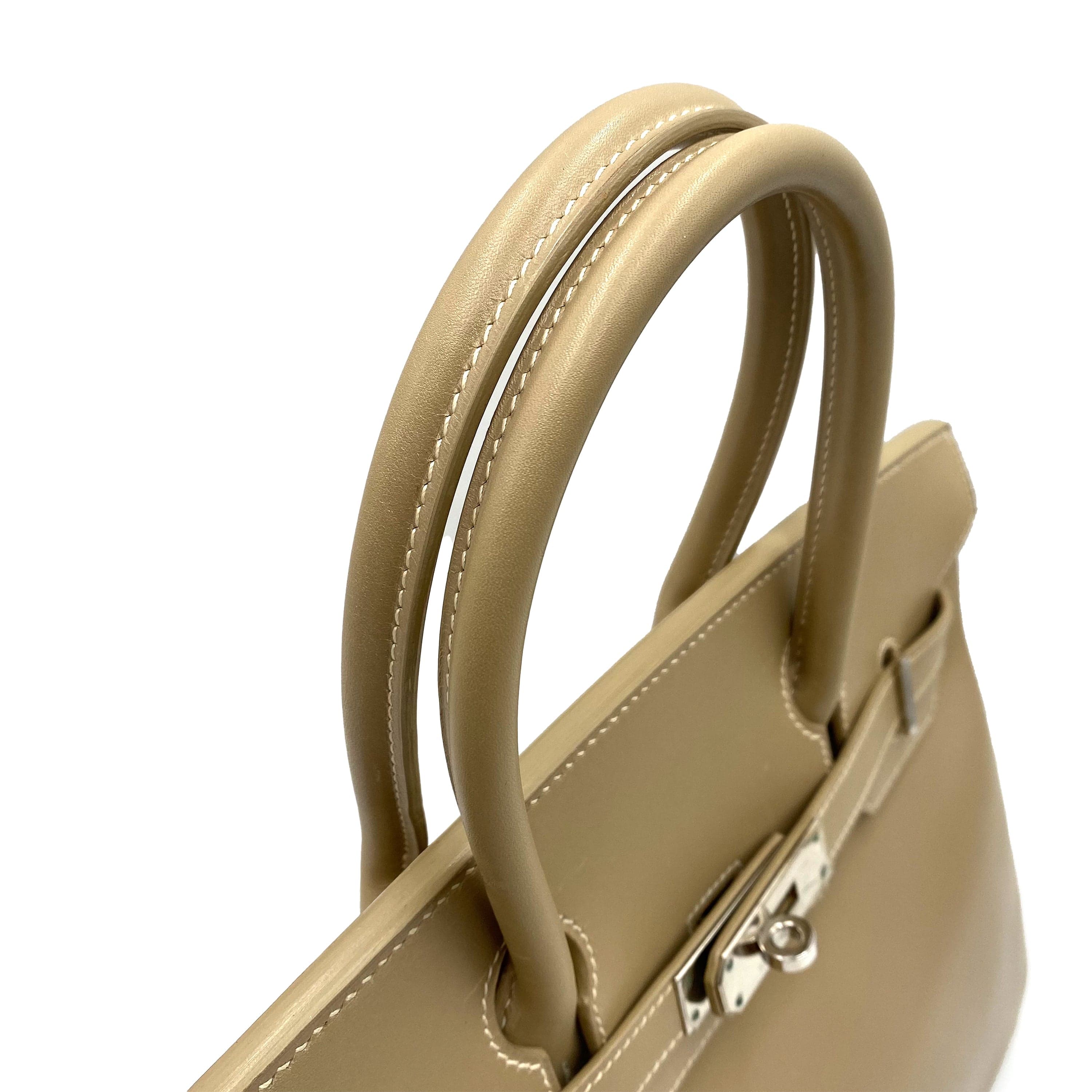 HERMES BIRKIN 30 BEIGE TYPE BOXCALF HAND BAG □G SHW 90232423