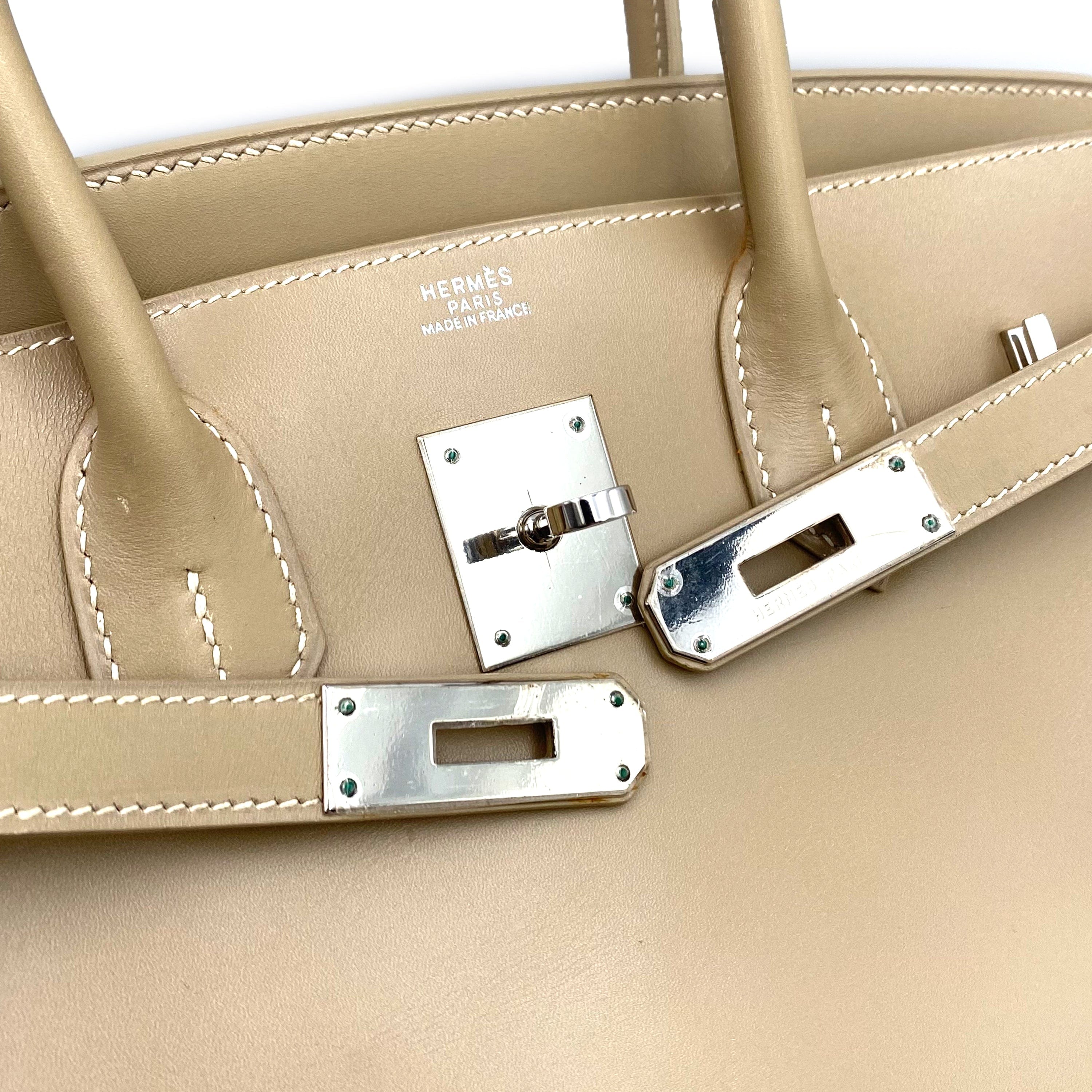 HERMES BIRKIN 30 BEIGE TYPE BOXCALF HAND BAG □G SHW 90232423
