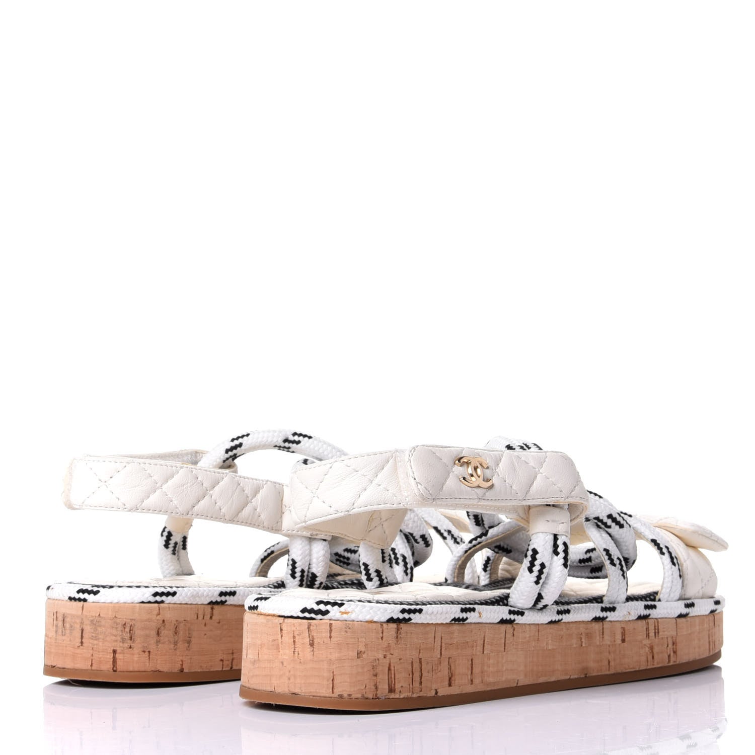 Chanel 20S Cord Lambskin Quilted Logo Sandals