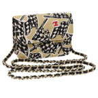 Beige Canvas Chanel Shoulder Bag