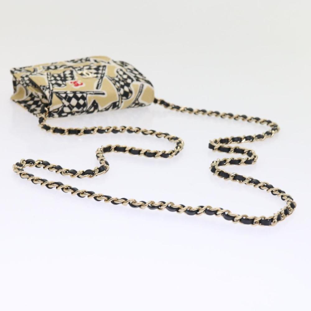 Beige Canvas Chanel Shoulder Bag