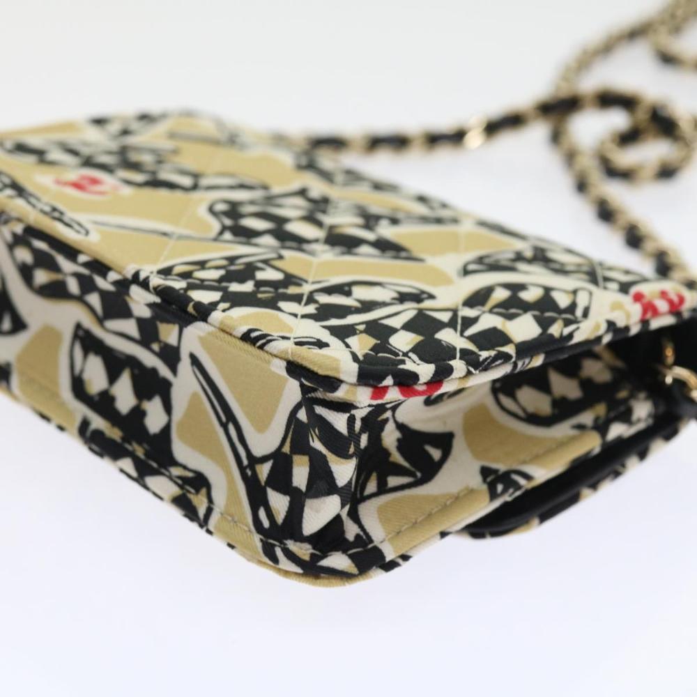 Beige Canvas Chanel Shoulder Bag