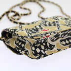 Beige Canvas Chanel Shoulder Bag