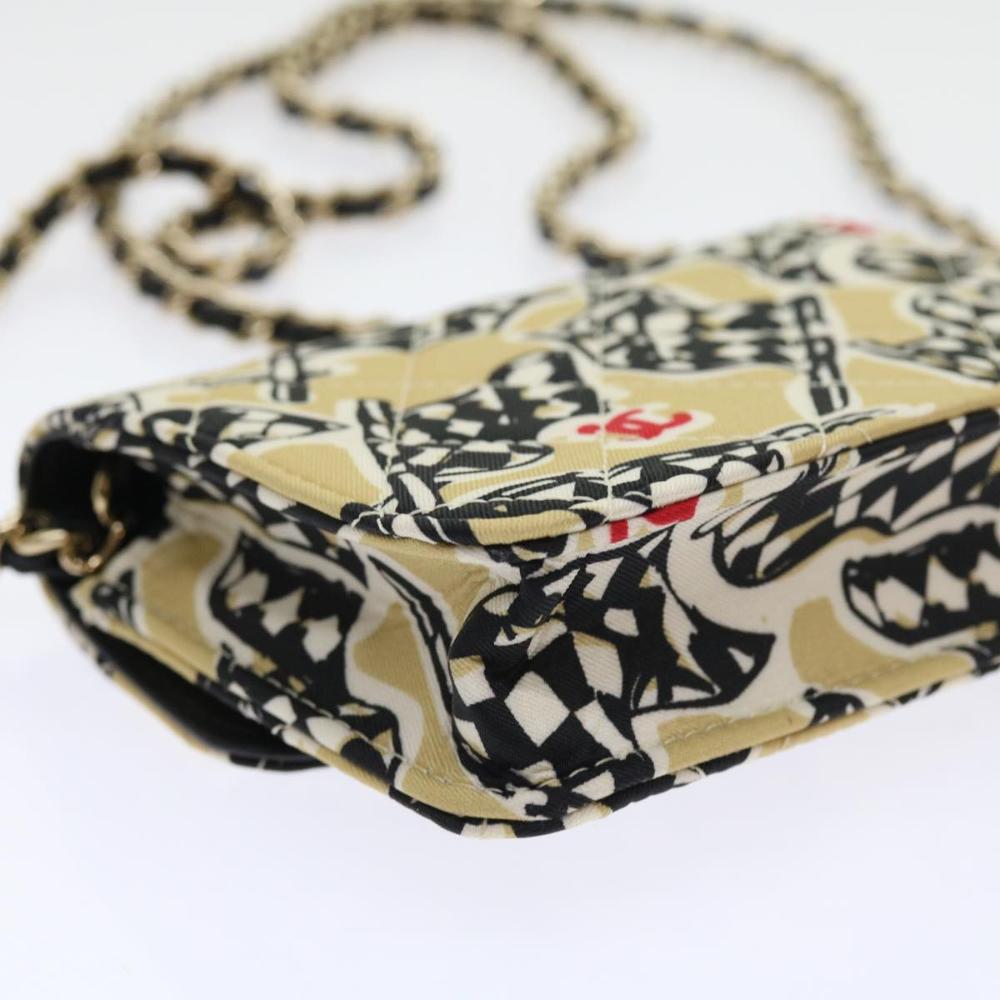 Beige Canvas Chanel Shoulder Bag
