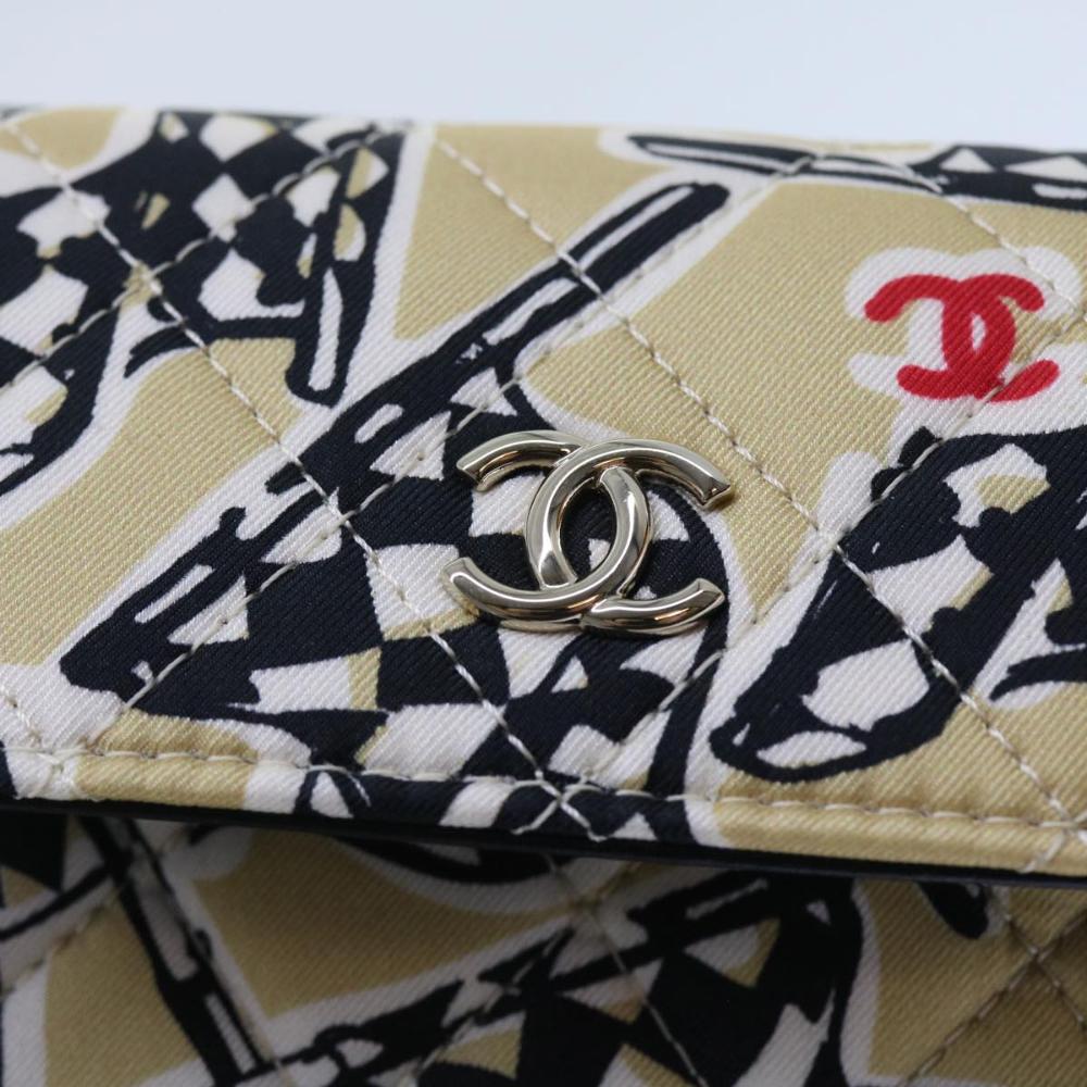 Beige Canvas Chanel Shoulder Bag