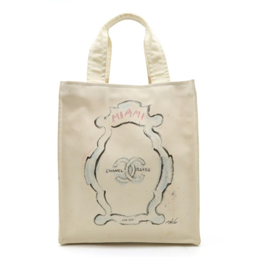 Beige Canvas Chanel Tote