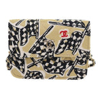 Beige Canvas Chanel Shoulder Bag