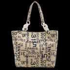 Beige Canvas Chanel Tote