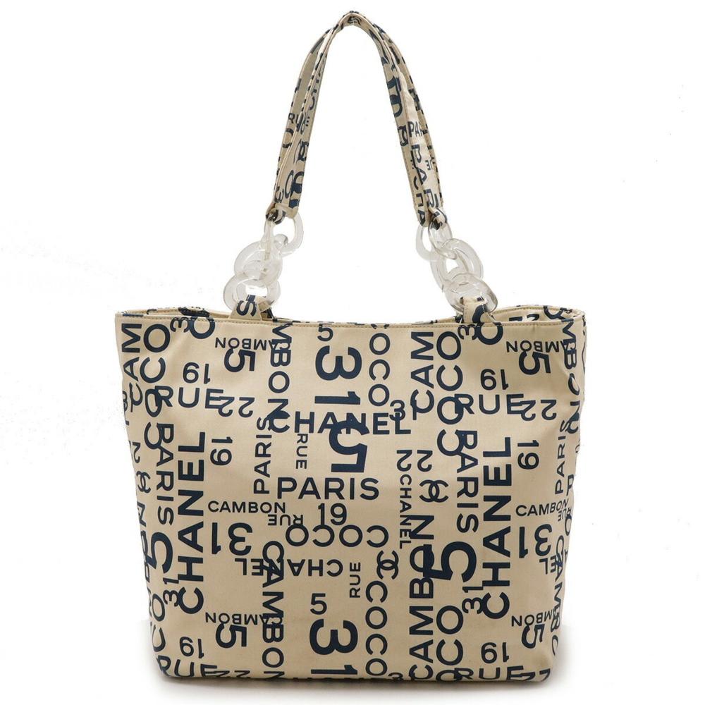 Beige Canvas Chanel Tote