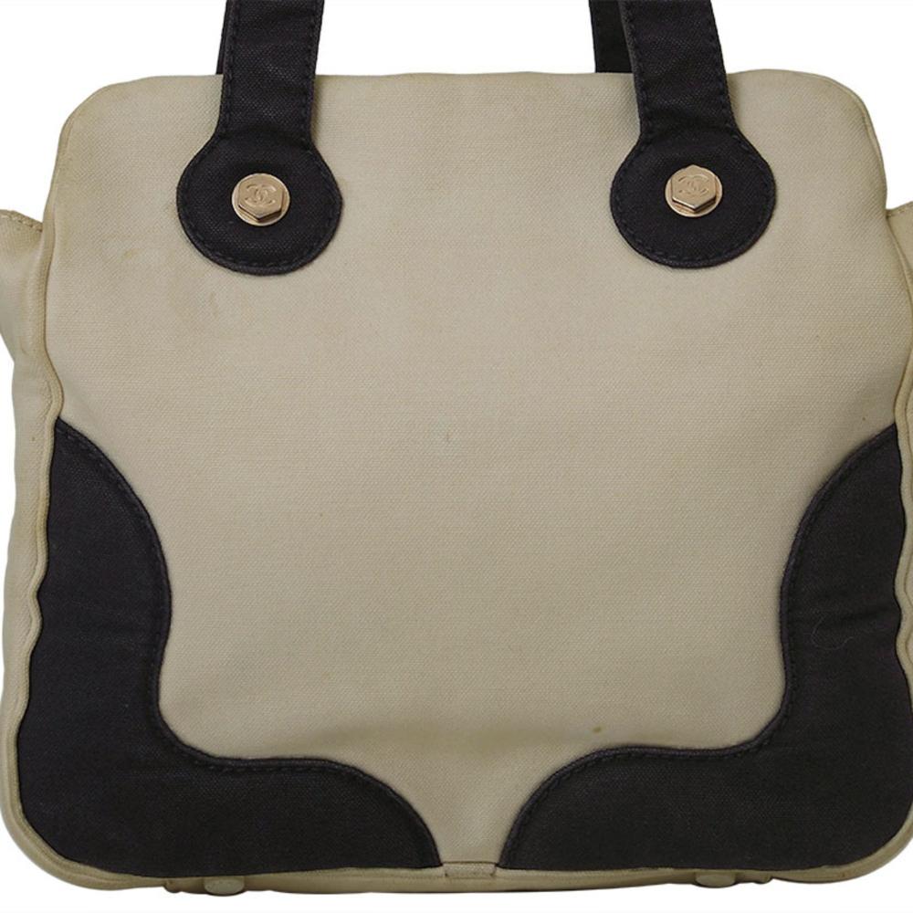 Beige Canvas Chanel Tote