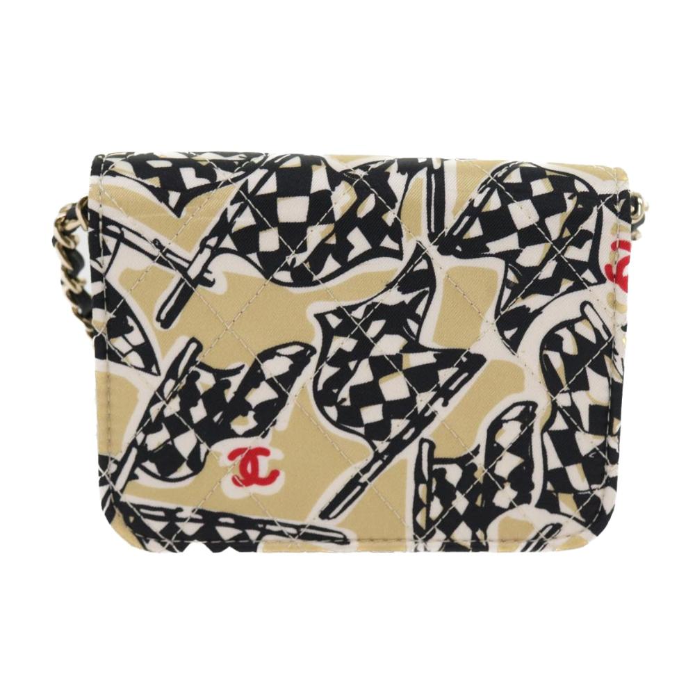 Beige Canvas Chanel Shoulder Bag