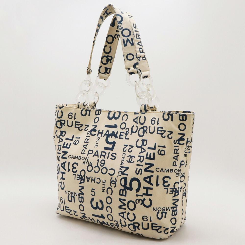 Beige Canvas Chanel Tote