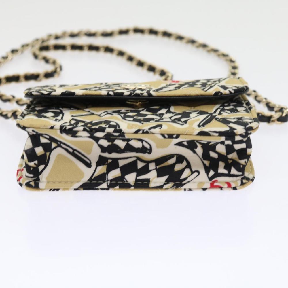 Beige Canvas Chanel Shoulder Bag