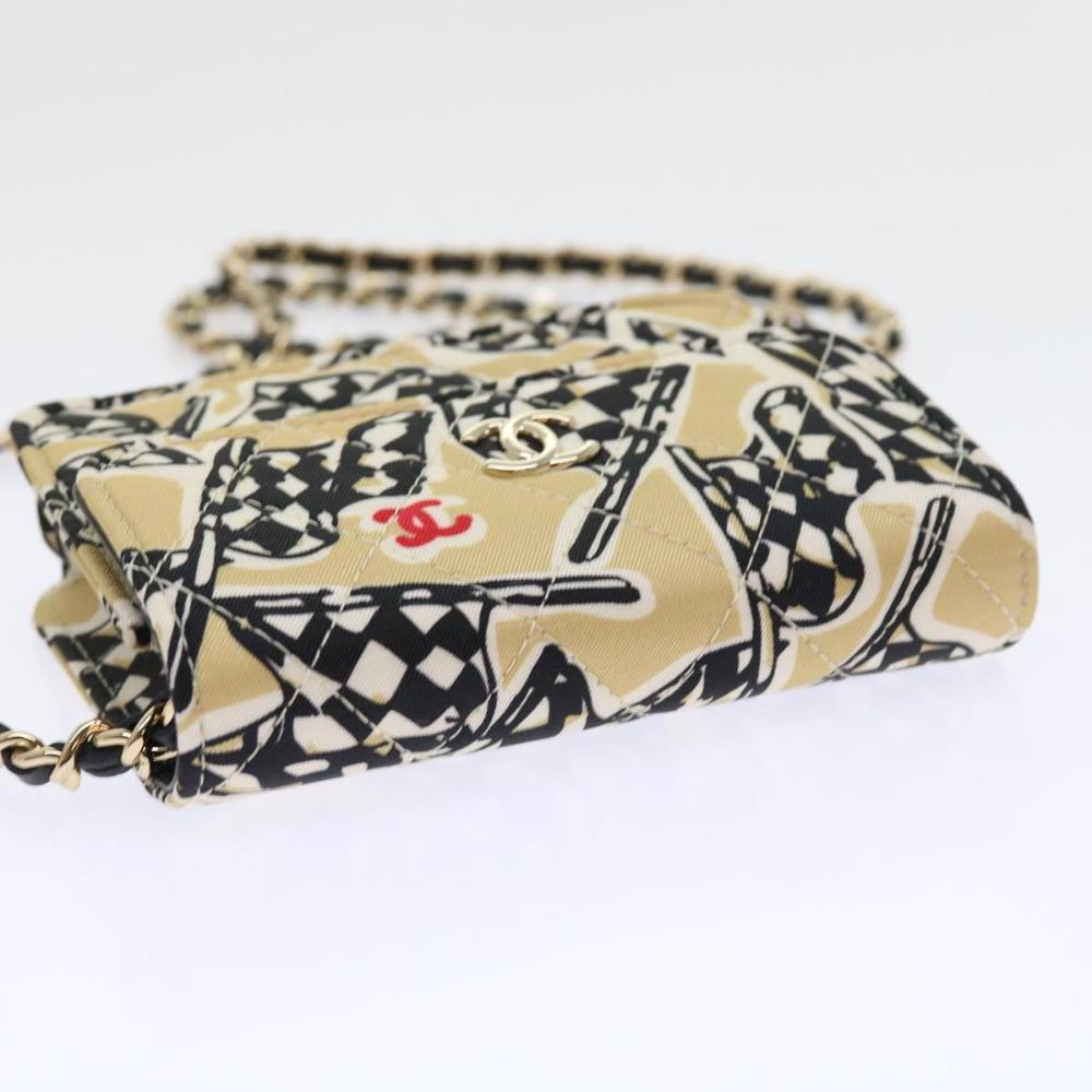Beige Canvas Chanel Shoulder Bag
