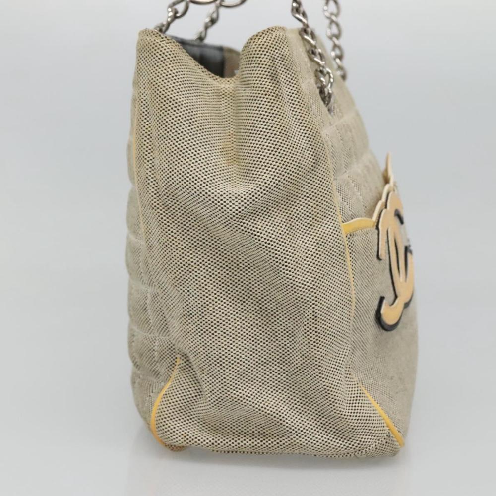 Beige Canvas Chanel Tote