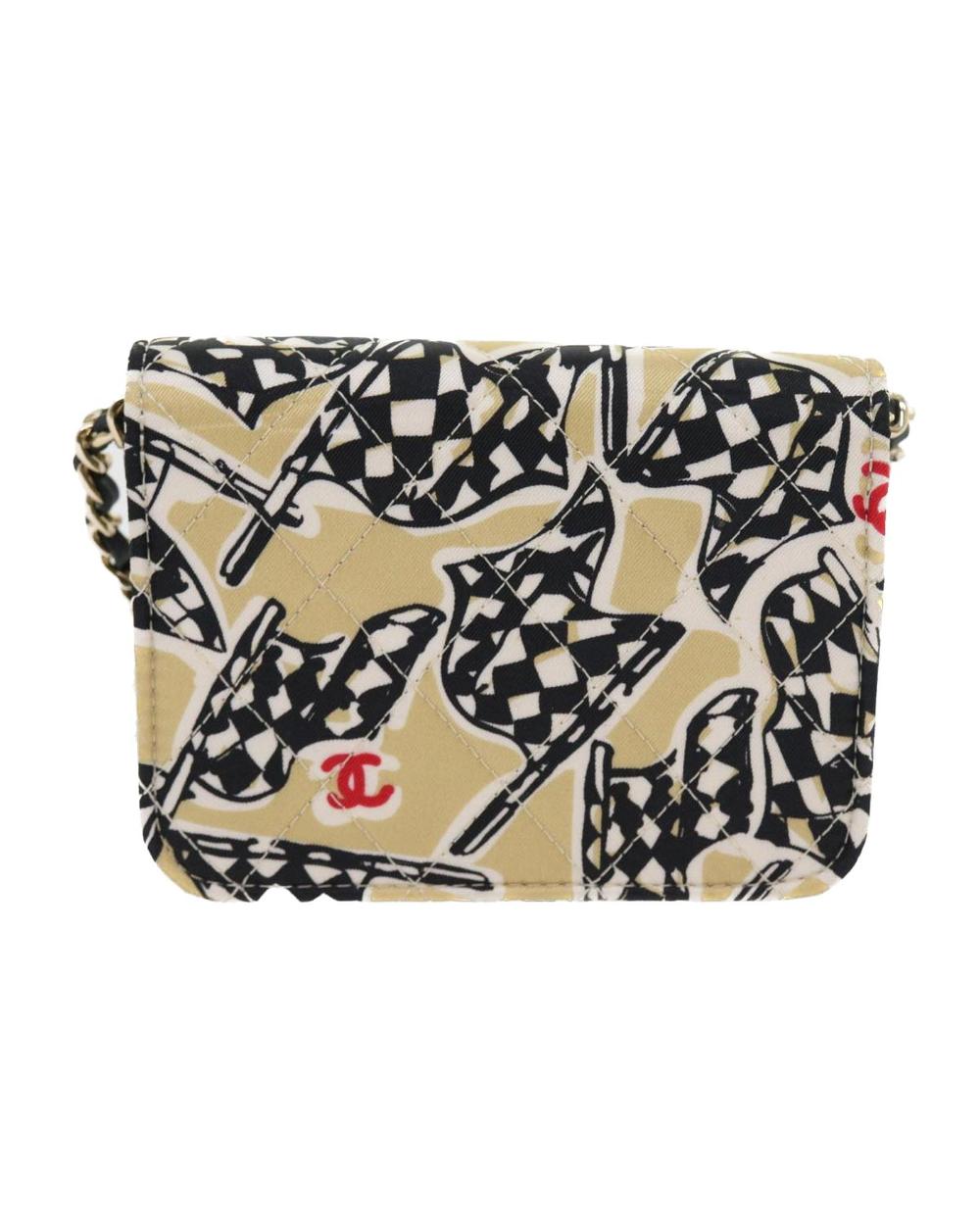 Beige Cotton Chanel Shoulder Bag