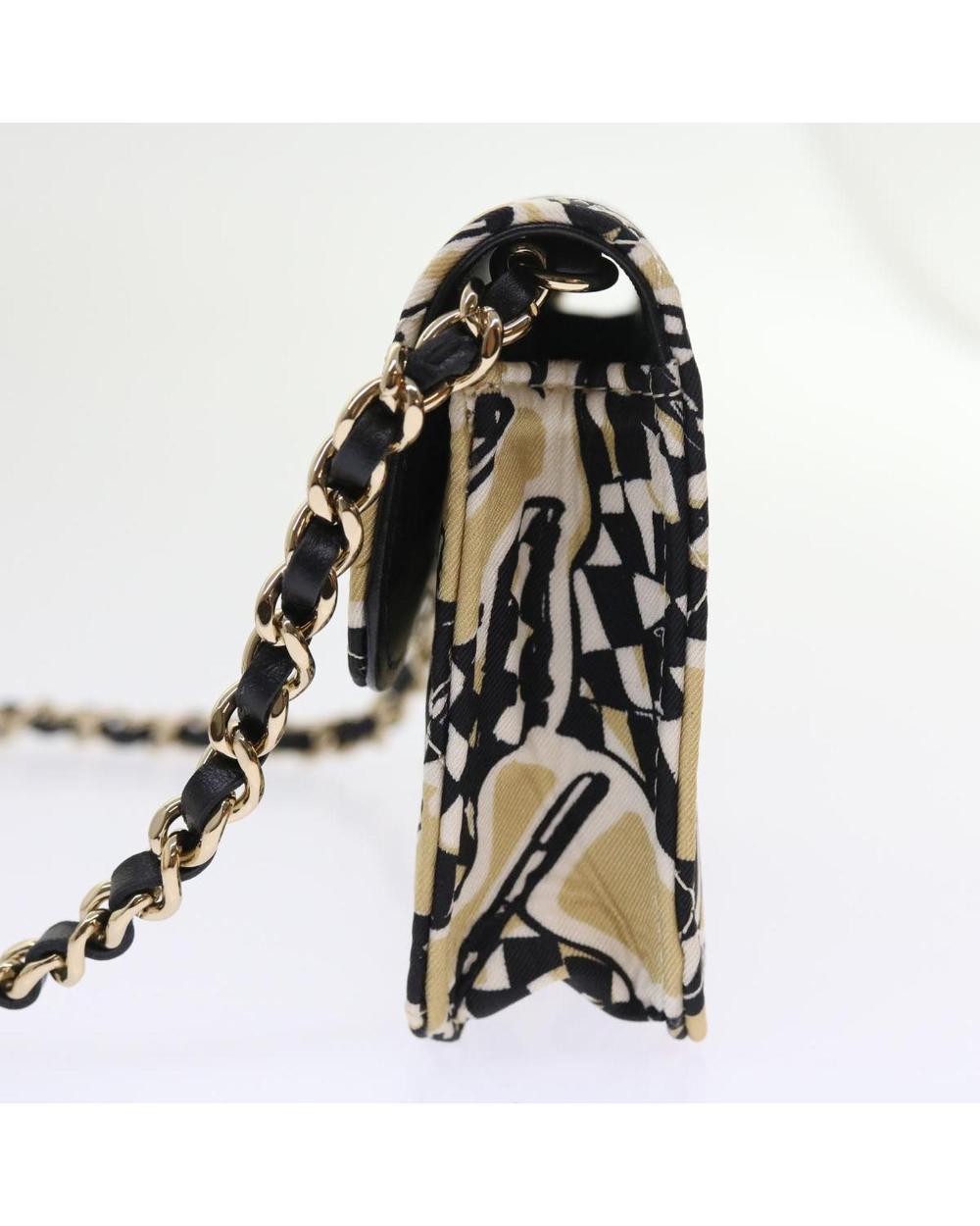 Beige Cotton Chanel Shoulder Bag