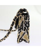 Beige Cotton Chanel Shoulder Bag