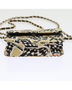Beige Cotton Chanel Shoulder Bag