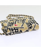 Beige Cotton Chanel Shoulder Bag