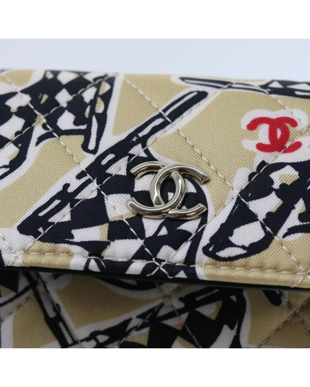 Beige Cotton Chanel Shoulder Bag