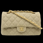 Beige Fabric Chanel Shoulder Bag