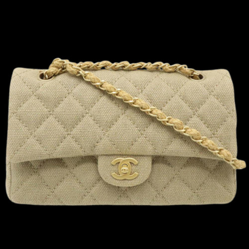 Beige Fabric Chanel Shoulder Bag