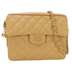 Beige Fabric Chanel Shoulder Bag