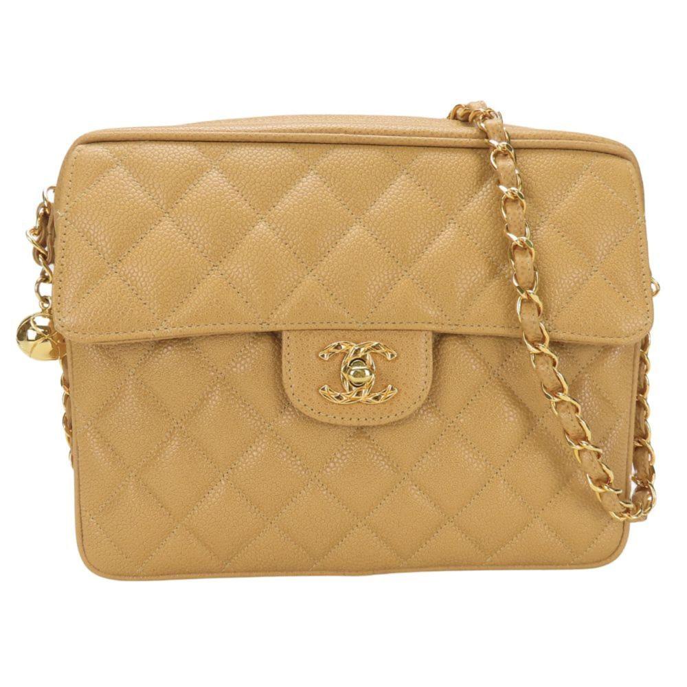 Beige Fabric Chanel Shoulder Bag