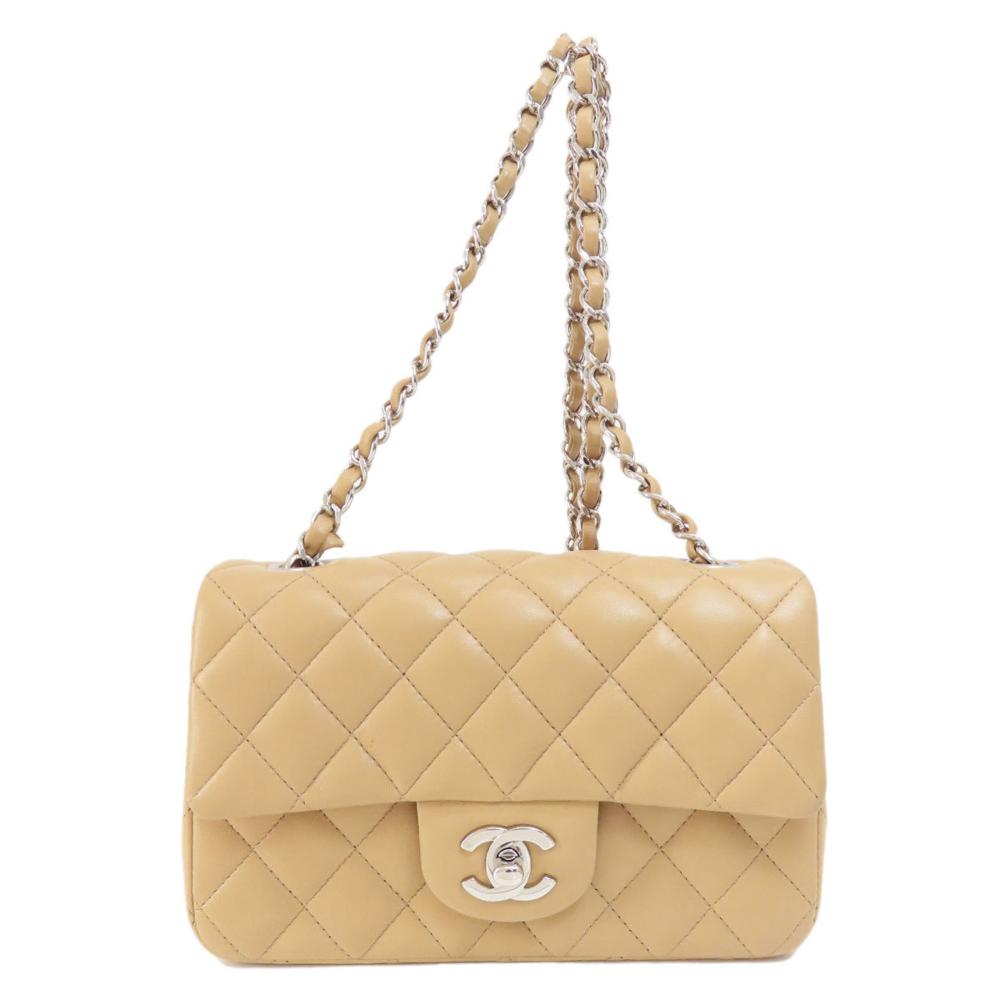 Beige Fabric Chanel Shoulder Bag