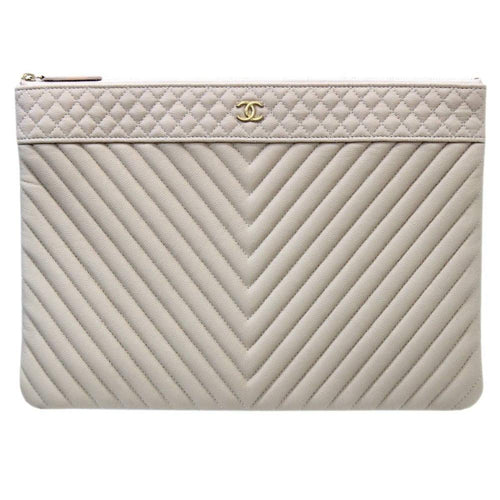 Beige Fabric Chanel Travel Bag