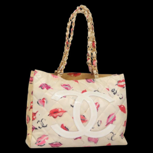 Beige Fabric Chanel Tote
