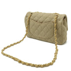 Beige Fabric Chanel Shoulder Bag