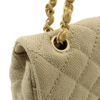 Beige Fabric Chanel Shoulder Bag