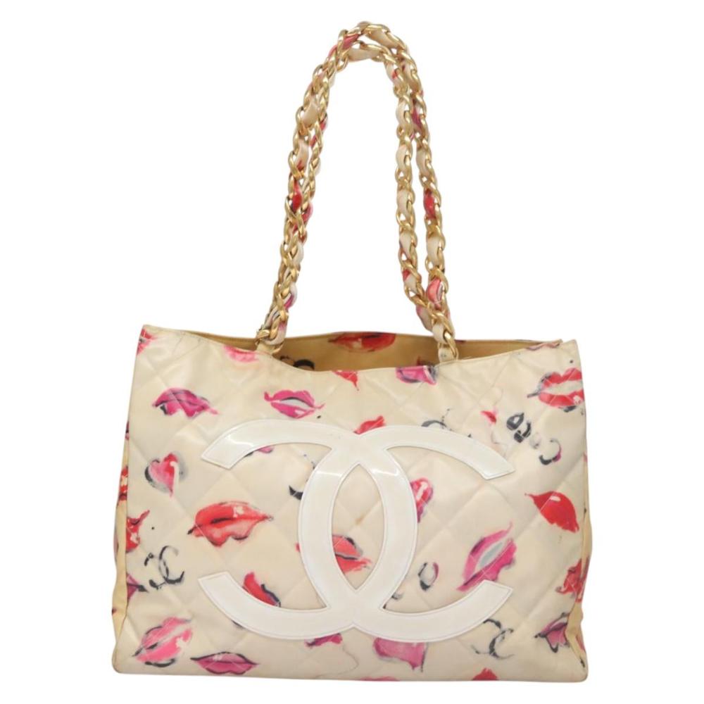 Beige Fabric Chanel Tote
