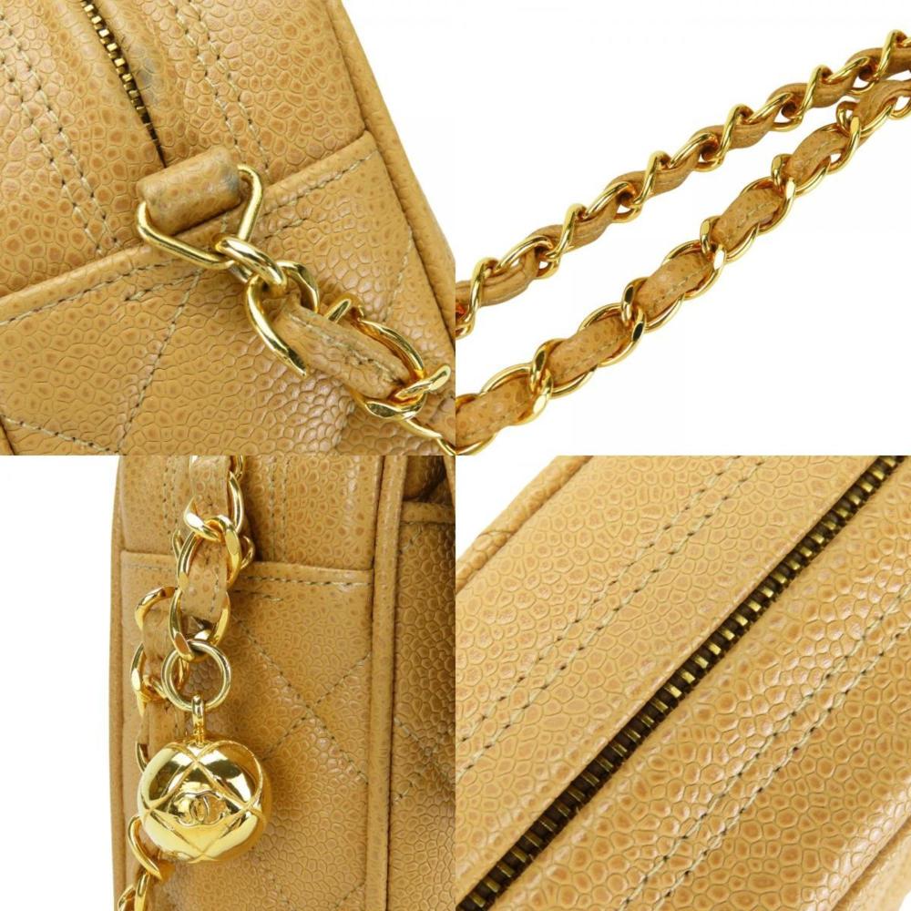 Beige Fabric Chanel Shoulder Bag