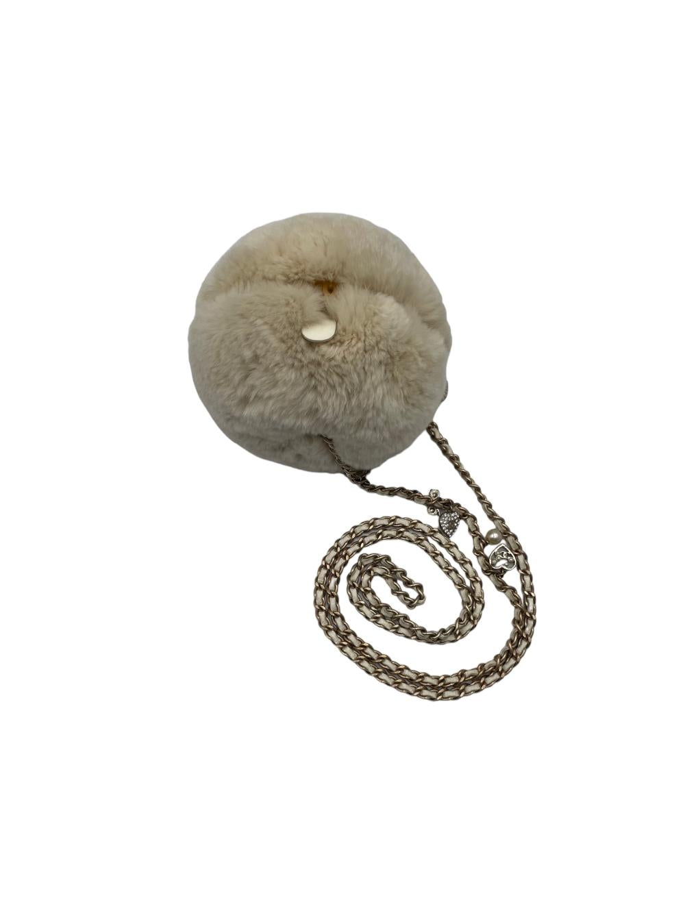 Beige Fur Chanel Crossbody Bag