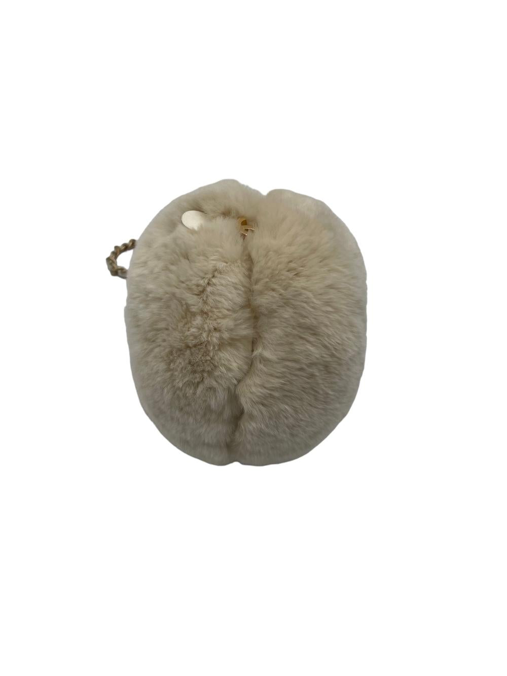 Beige Fur Chanel Crossbody Bag