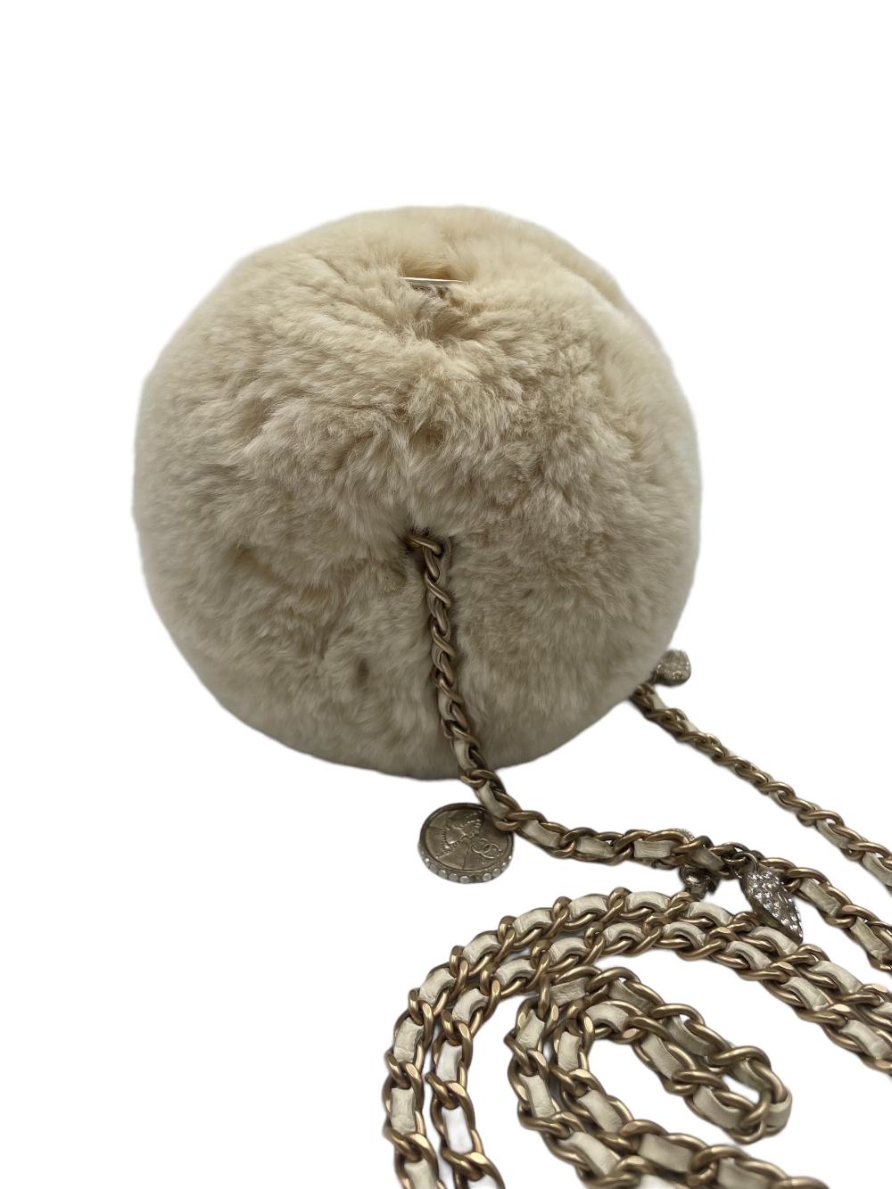 Beige Fur Chanel Crossbody Bag