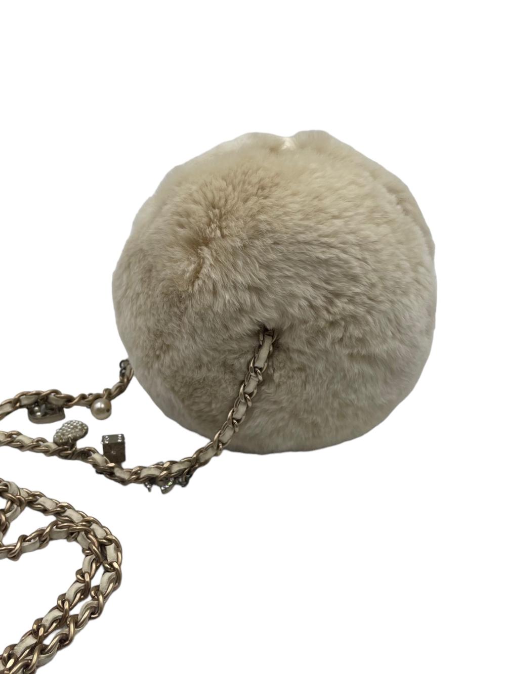 Beige Fur Chanel Crossbody Bag
