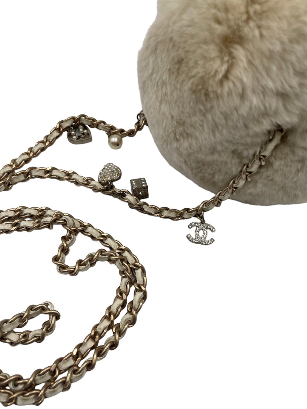 Beige Fur Chanel Crossbody Bag