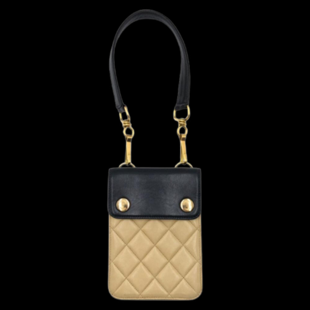 Beige Leather Chanel Shoulder Bag