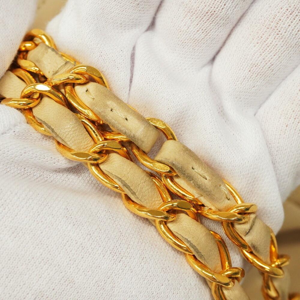 Beige Leather Chanel Flap Bag