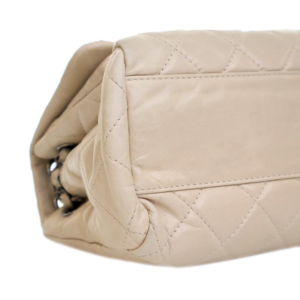 Beige Leather Chanel Flap Bag