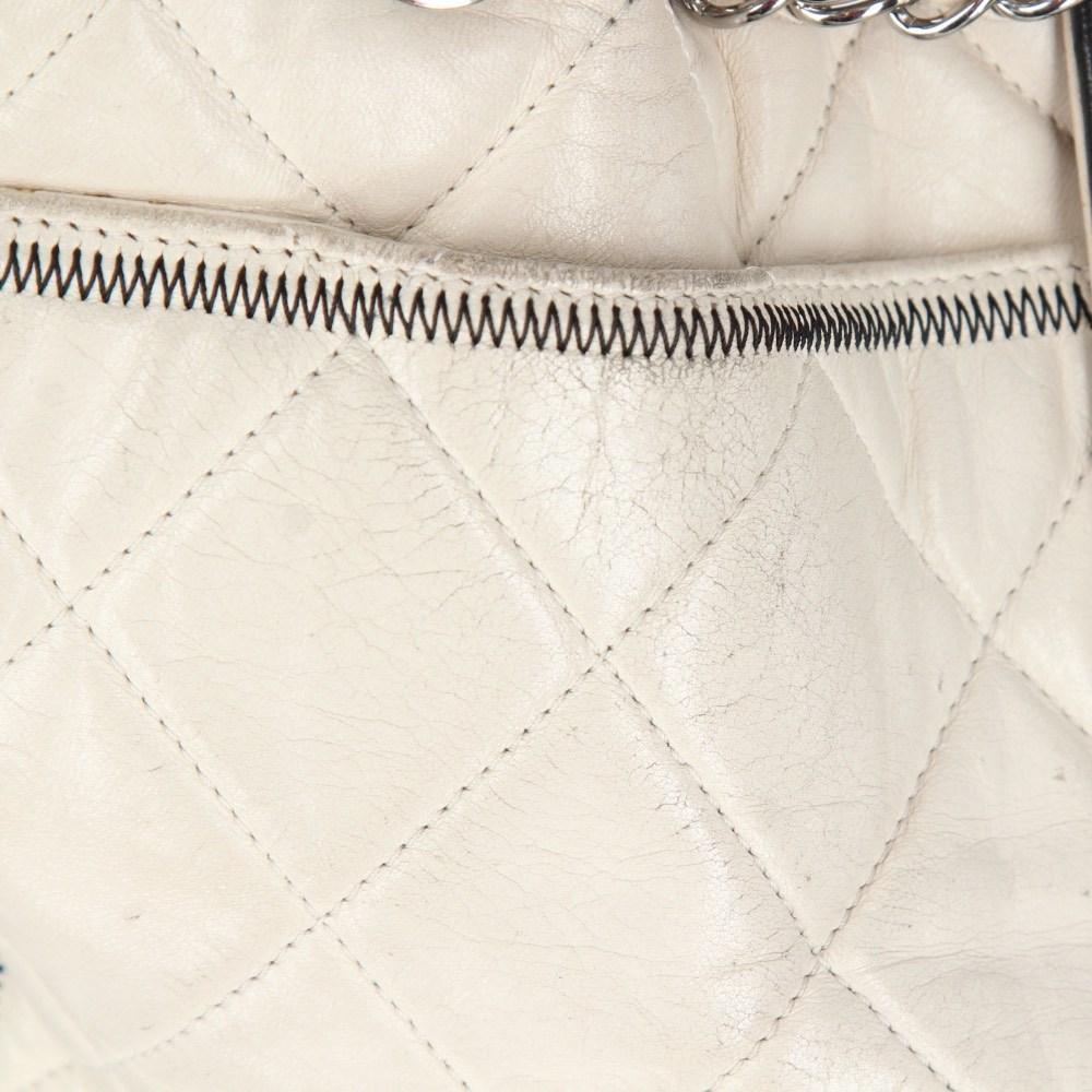 Beige Leather Chanel Shoulder Bag