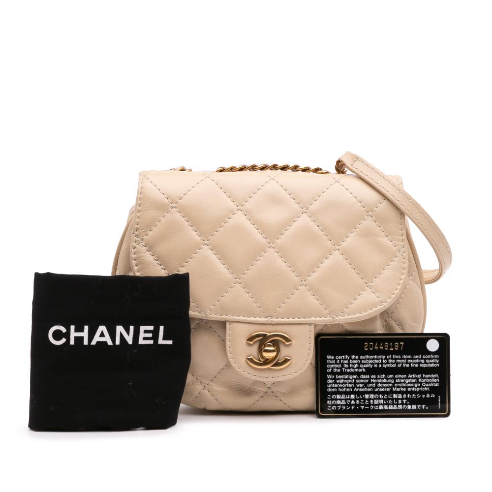 Beige Leather Chanel Flap Bag