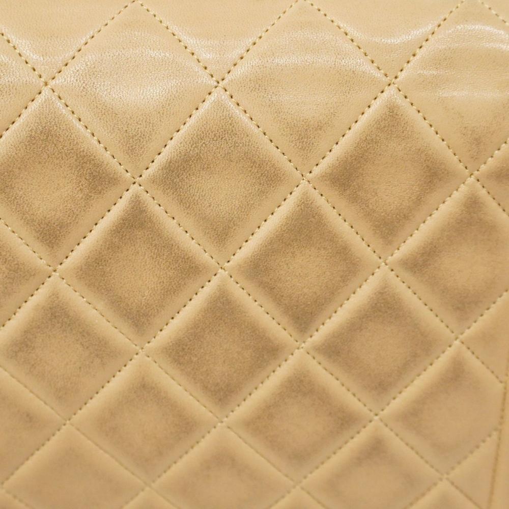 Beige Leather Chanel Shoulder Bag
