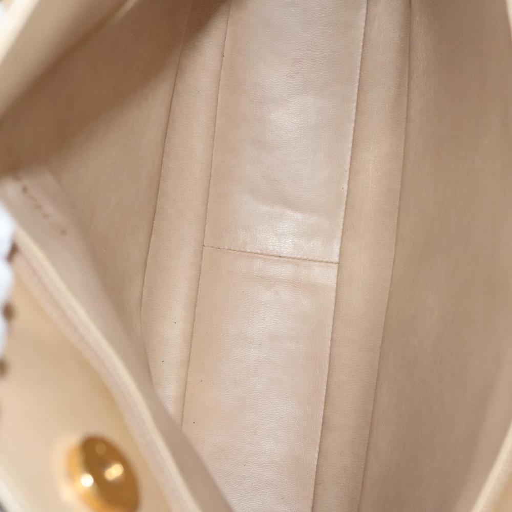 Beige Leather Chanel Shoulder Bag