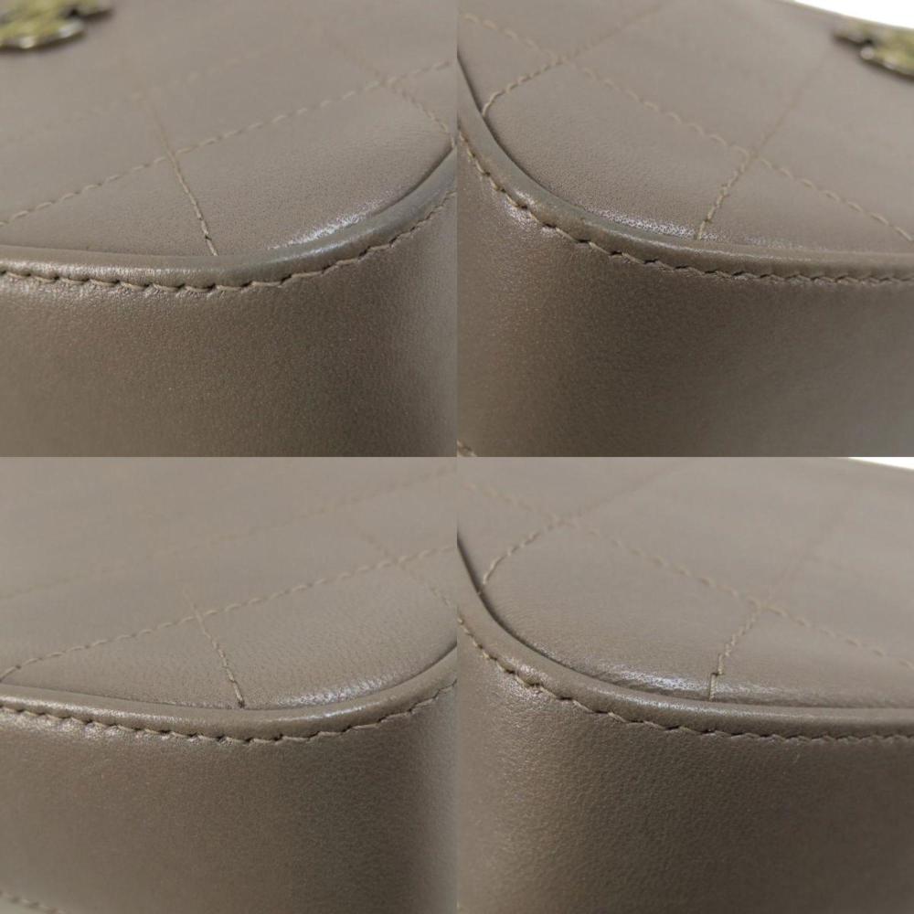 Beige Leather Chanel Shoulder Bag